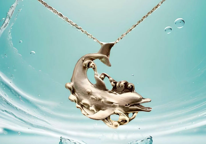 Dolphin Splash Necklace - Sterling Silver “Dolphin Necklace” and Pendant by Sue Beatrice