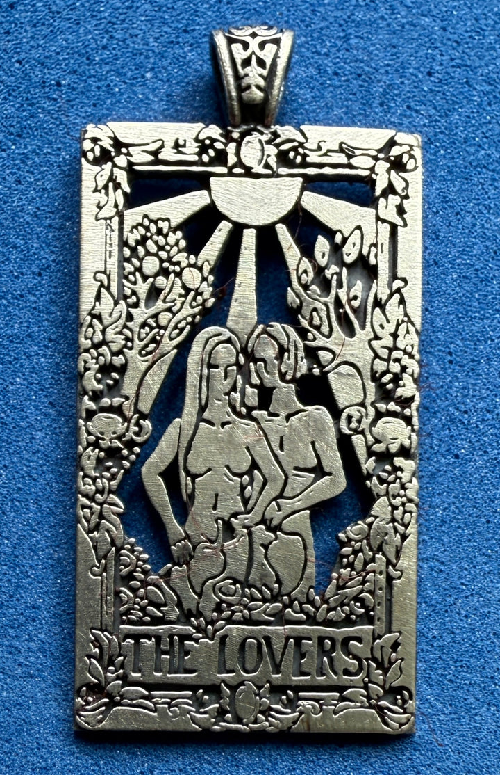 The Lovers Tarot Card Necklace – Sterling Silver Pendant by Sue Beatrice