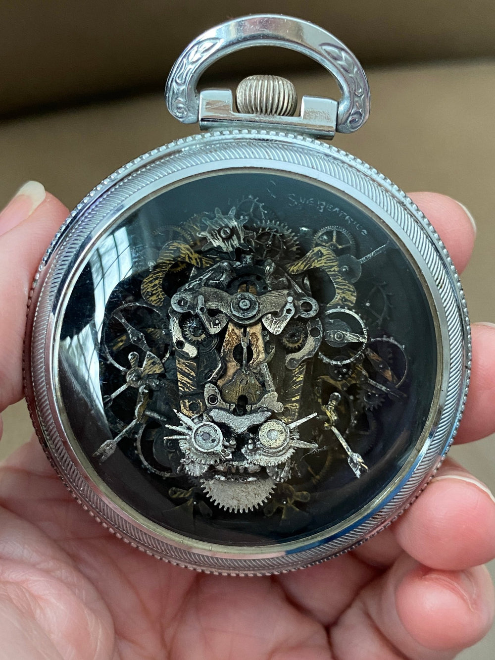 Lion Watch Parts Sculpture