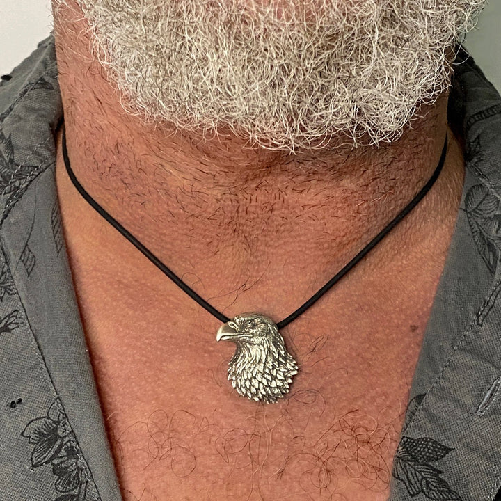 American Bald Eagle Pendant by Sue Beatrice's | Sterling Silver | Hand-carved Jewelry