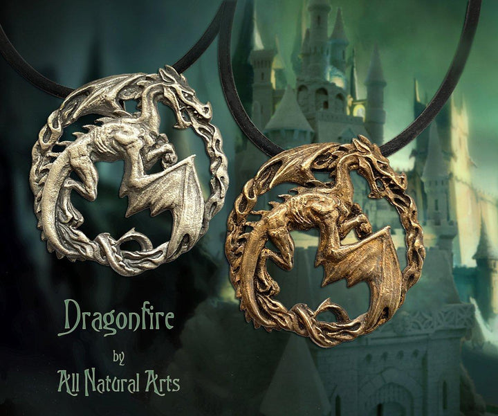 Dragonfire - A Symbol of Connectedness and Vitality | Sterling Silver or Silicon Bronze Dragon Pendant
