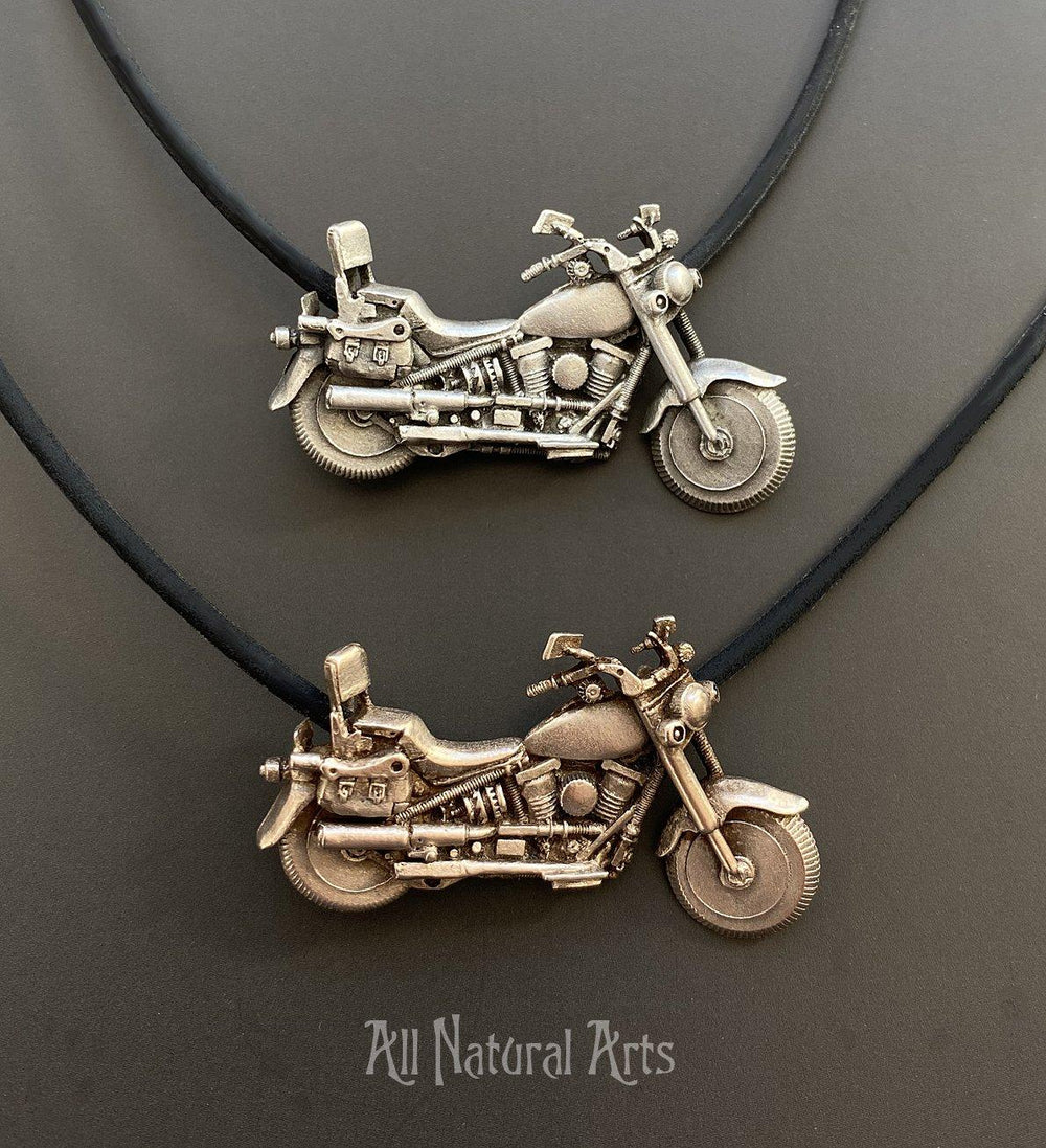 Close up photo of 2 Vintage Fat Boy Watch Pendant - Handcrafted with vintage watch parts, sterling silver and bronze. Antique patina finish