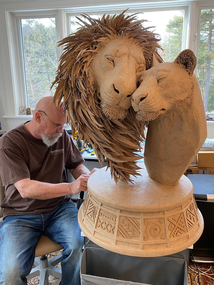 Introducing "Devotion" – The Loving Lions Cardboard Sculpture by Sue Beatrice and Andy Gertler