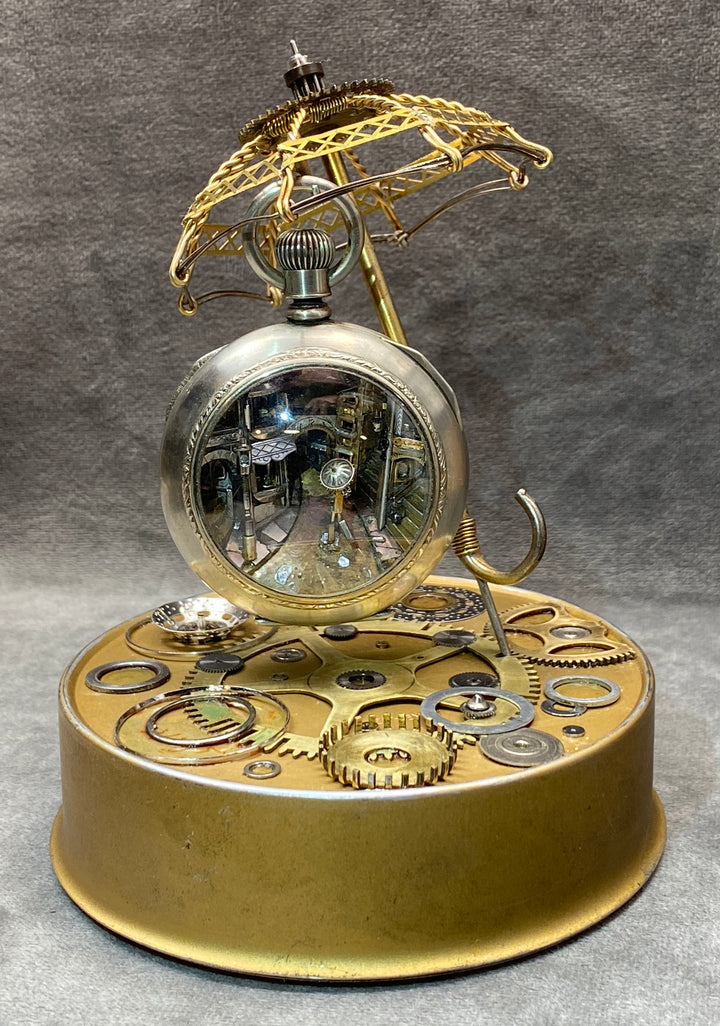 "Rain" Antique Watch Parts Sculpture by Sue Beatrice