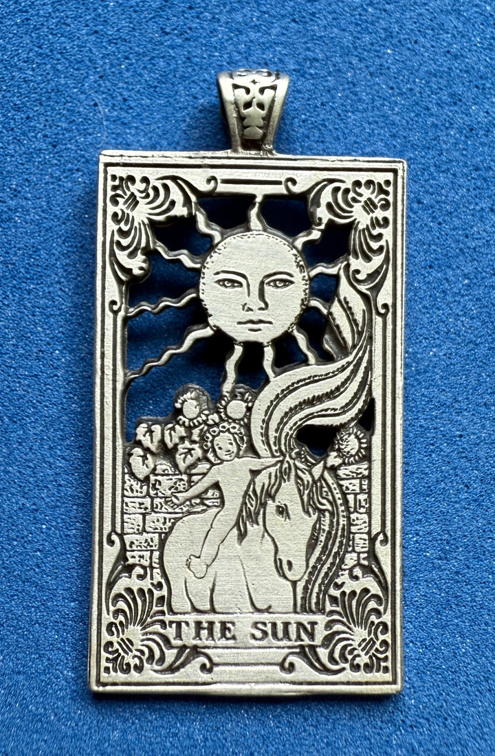 The Sun Tarot Card Necklace – Sterling Silver Pendant by Sue Beatrice