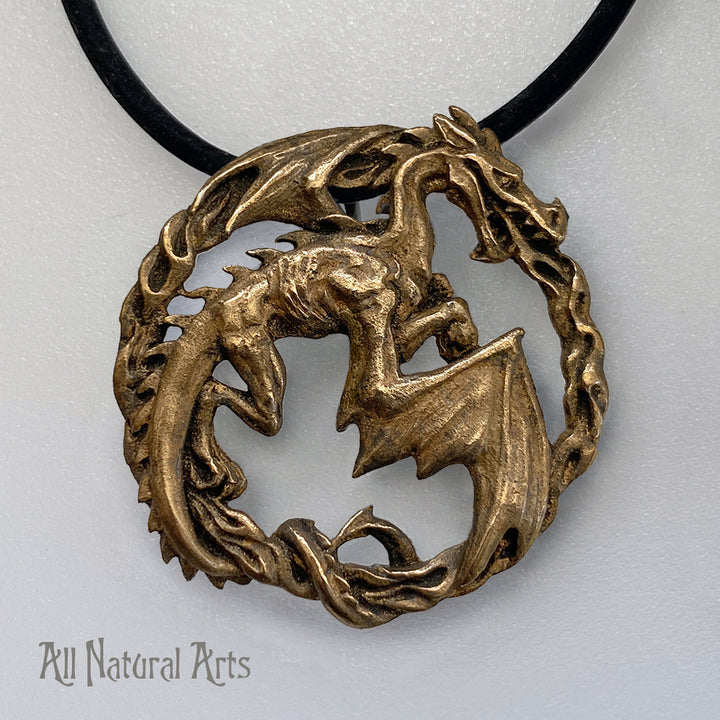 Dragonfire - A Symbol of Connectedness and Vitality | Sterling Silver or Silicon Bronze Dragon Pendant