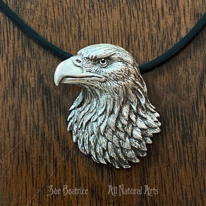 American Bald Eagle Pendant by Sue Beatrice's | Sterling Silver | Hand-carved Jewelry