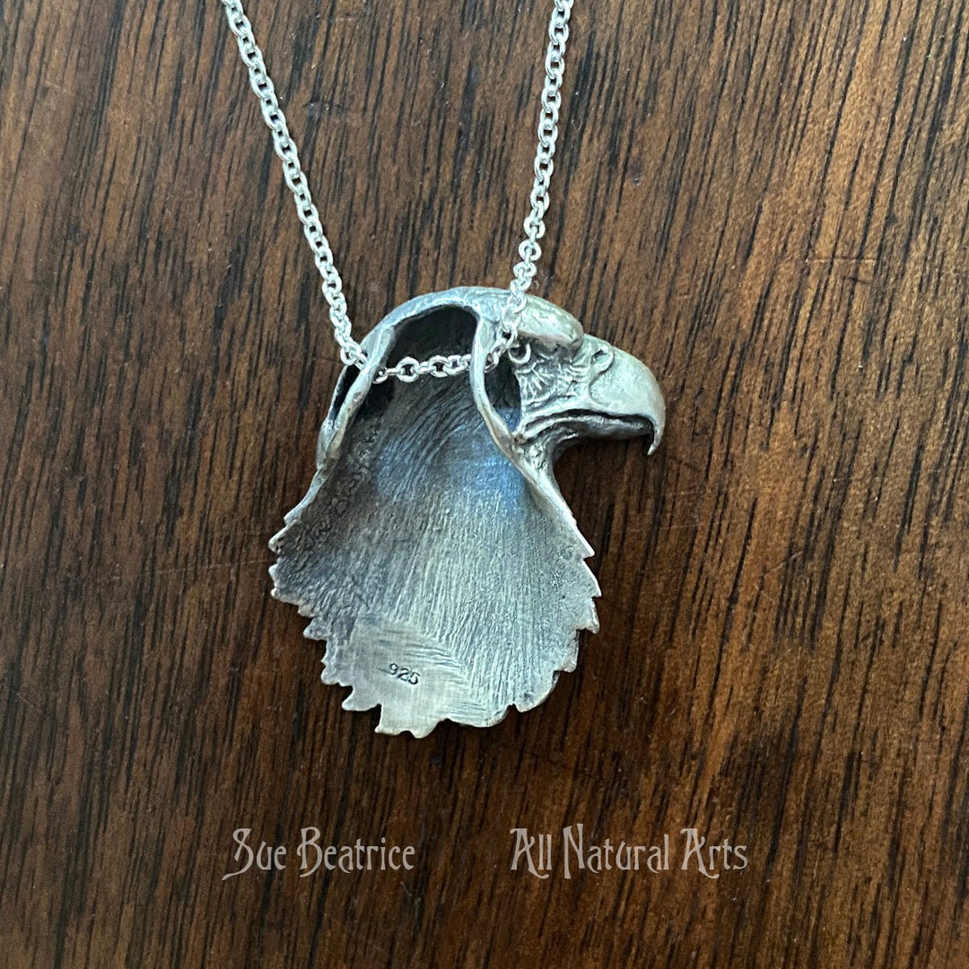 American Bald Eagle Pendant by Sue Beatrice's | Sterling Silver | Hand-carved Jewelry