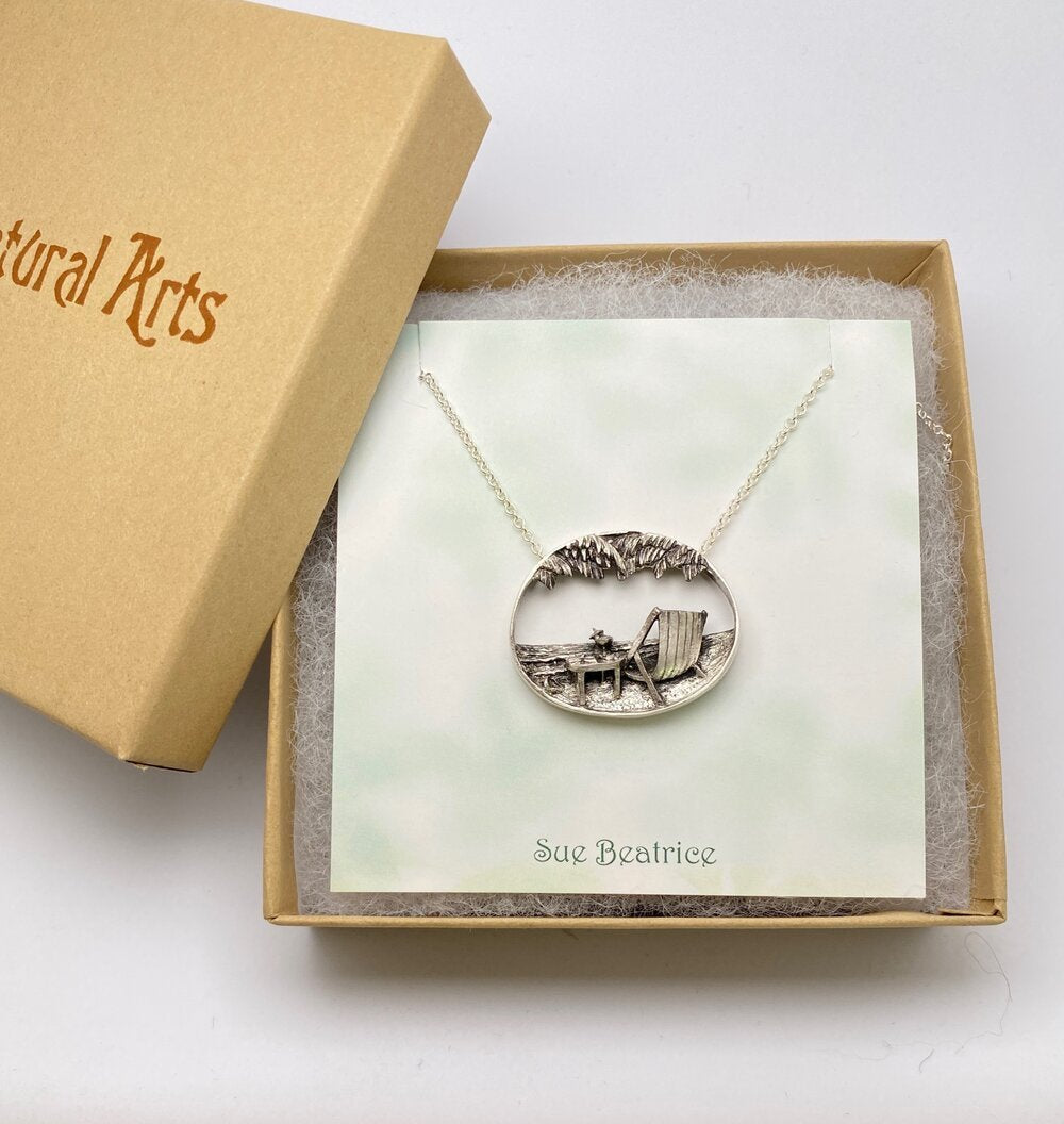 Beach Necklace by Sue Beatrice | Sterling Silver & Gold-toned Brass Jewelry"