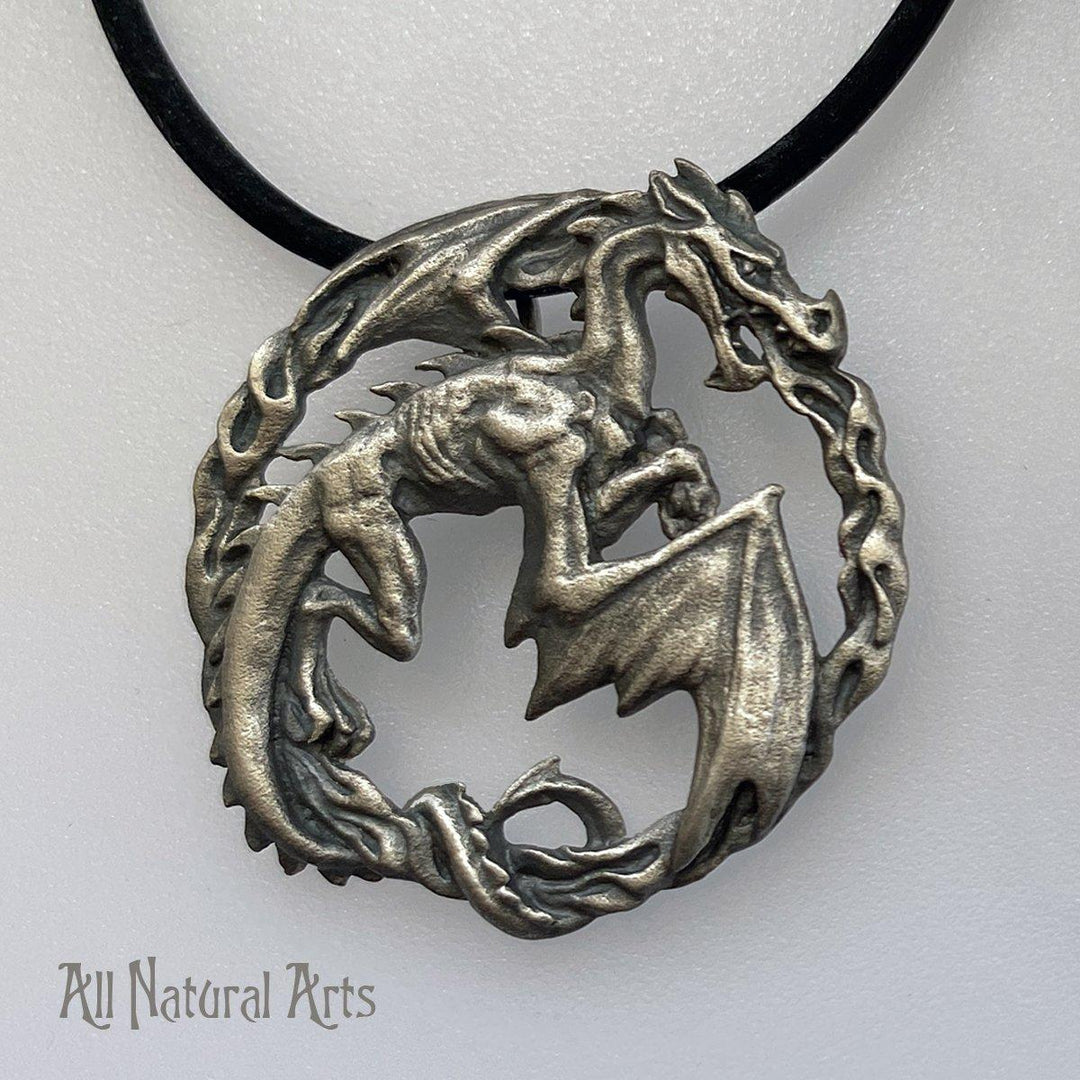 Dragonfire - A Symbol of Connectedness and Vitality | Sterling Silver or Silicon Bronze Dragon Pendant