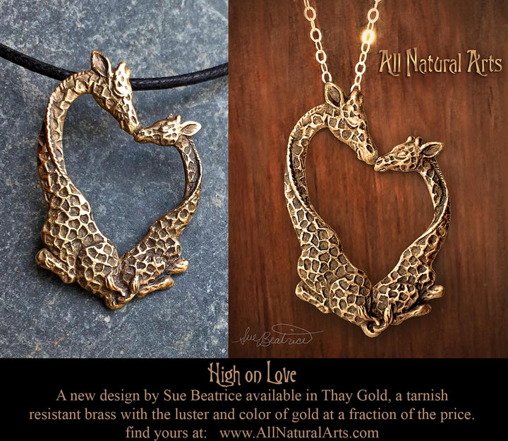High on Love Giraffe Necklace - Sterling Silver or Gold Toned Brass