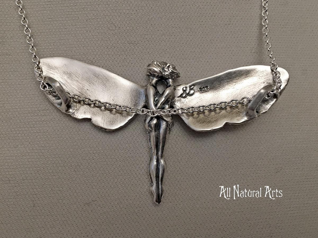 Hugging Fairy Necklace | Sterling Silver Wings Jewelry for Best Girlfriends