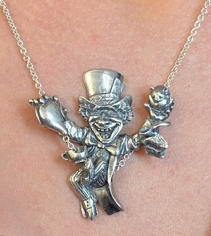 Mad Hatter Necklace - Handcrafted Sterling Silver Jewelry | Free Shipping