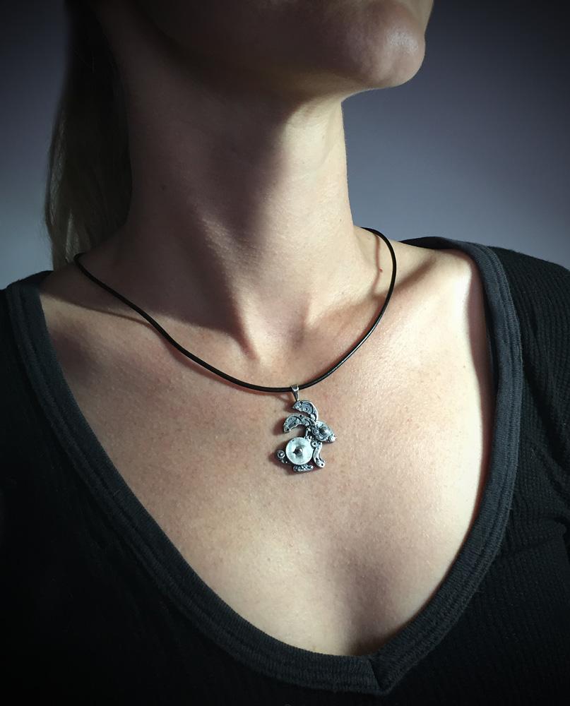 The Original Steampunk Bunny Necklace | Sterling Silver or Bronze | By Sue Beatrice